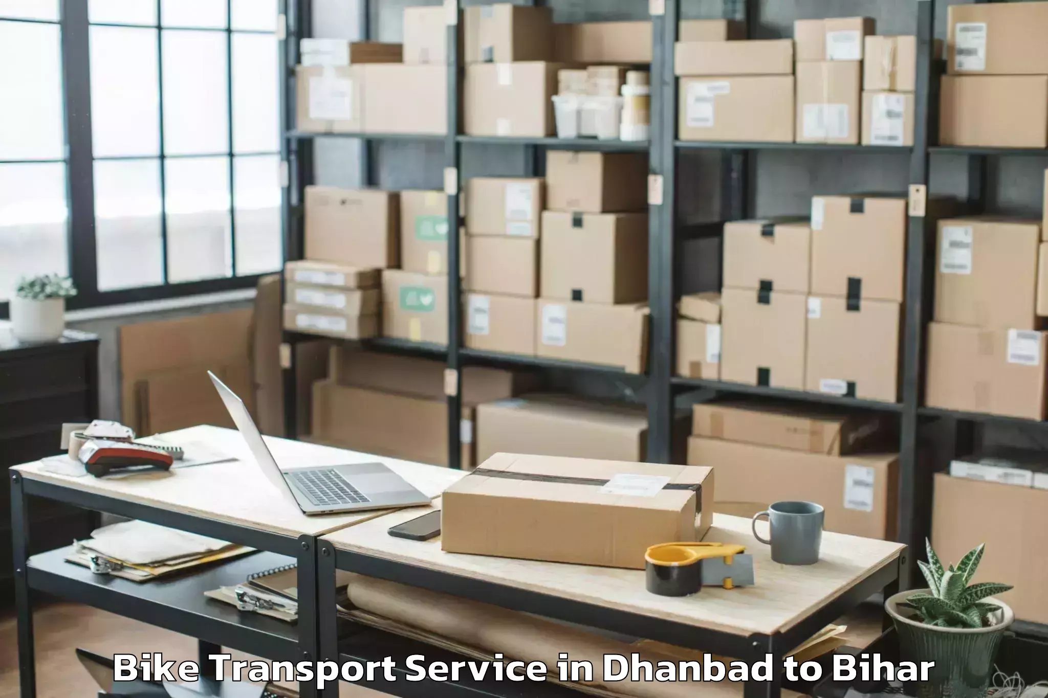 Trusted Dhanbad to Triveniganj Bike Transport